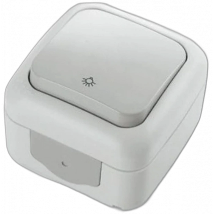 VİKO Palmiye Nemliyer Light Anahtar GRİ IP54