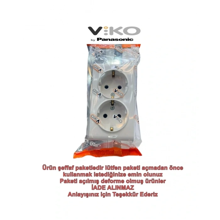 VİKO Vera Beyaz Sıva Üstü İkili Topraklı Priz 220v IP20