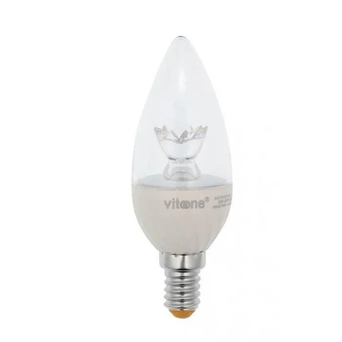 VİTO 6W LED AMPUL BEYAZ E-14 6400K DİMLİ ŞEFFAF