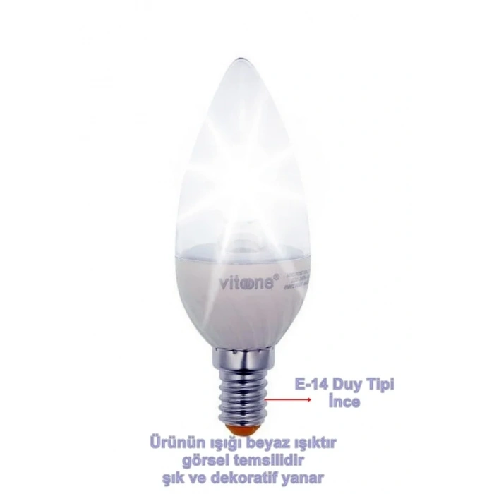 VİTO 6W LED AMPUL BEYAZ E-14 6400K DİMLİ ŞEFFAF