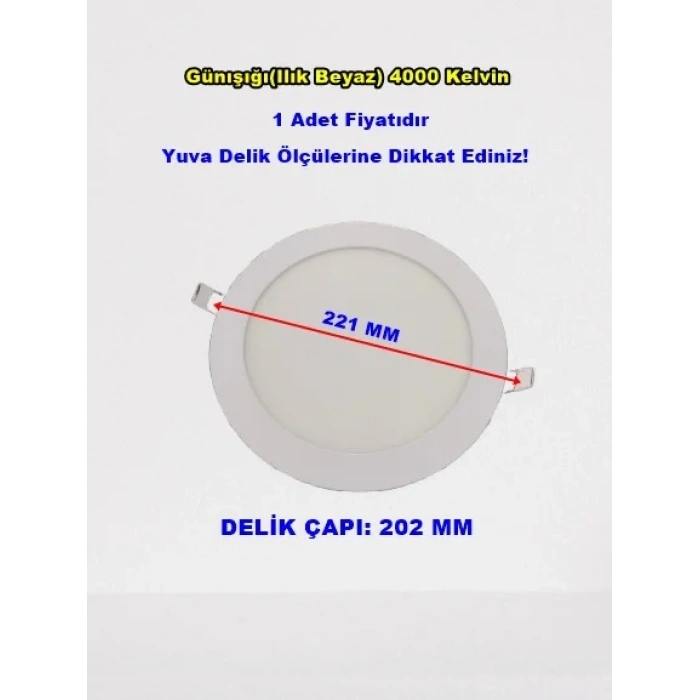 VİTO LENA SIVA A. 18W LED PANEL SPOT GÜNIŞIĞI 4000K (ILIK BEYAZ)