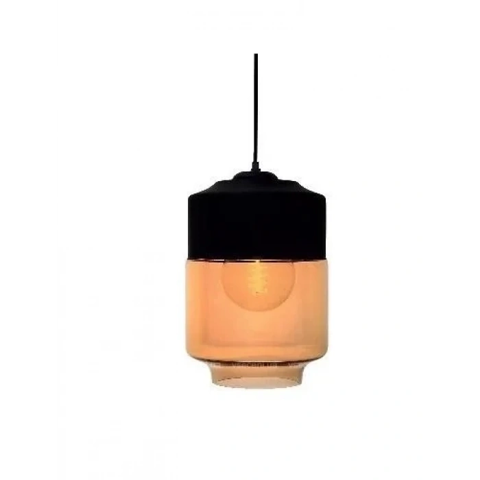 VİTO RAİNA ART BÜYÜK SİYAH AMBER E-27 CAM TEKLİ AVİZE
