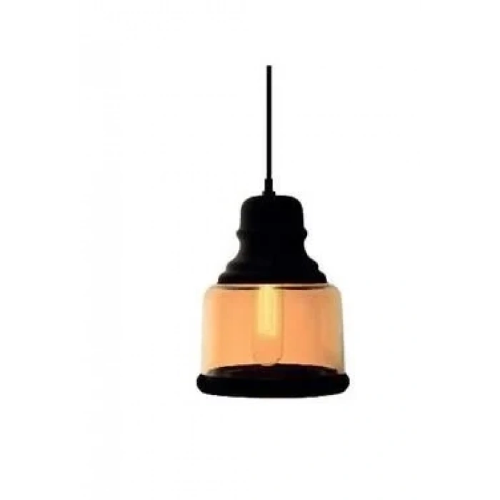 VİTO RAİNA ART KÜÇÜK SİYAH AMBER E-27 CAM TEKLİ AVİZE