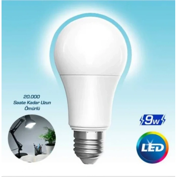 VOLTEK 9W Led Ampul E-27 Duylu BEYAZ 6500K