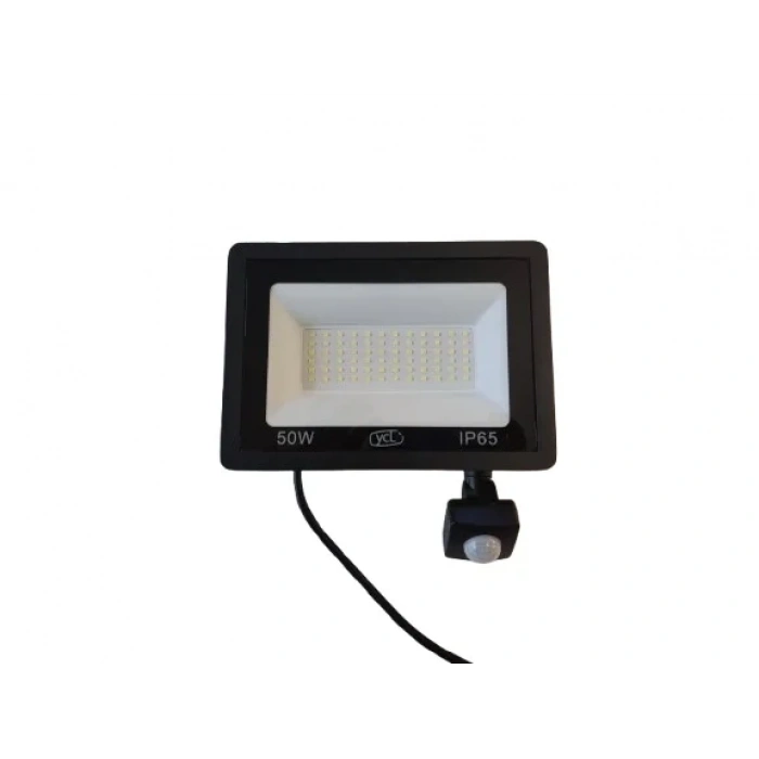 YCL 220v 50w Hareket Sensörlü Led Projektör 6500K Beyaz Işık IP65