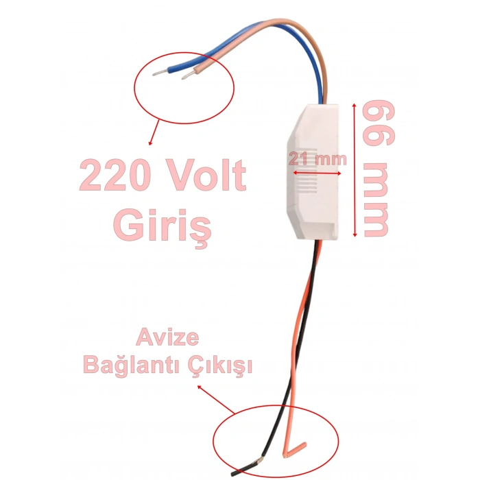 YILDIZ Led Avize Trafosu Dc 110-190v 40-60w x 1 Tek Modlu (60 Watt)