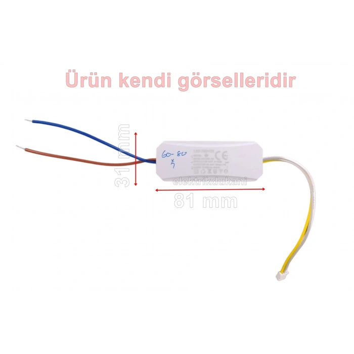 YILDIZ Led Avize Trafosu DC 120-200v 60-80w x 2 İki Modlu (80 Watt Çift Çıkışlı)
