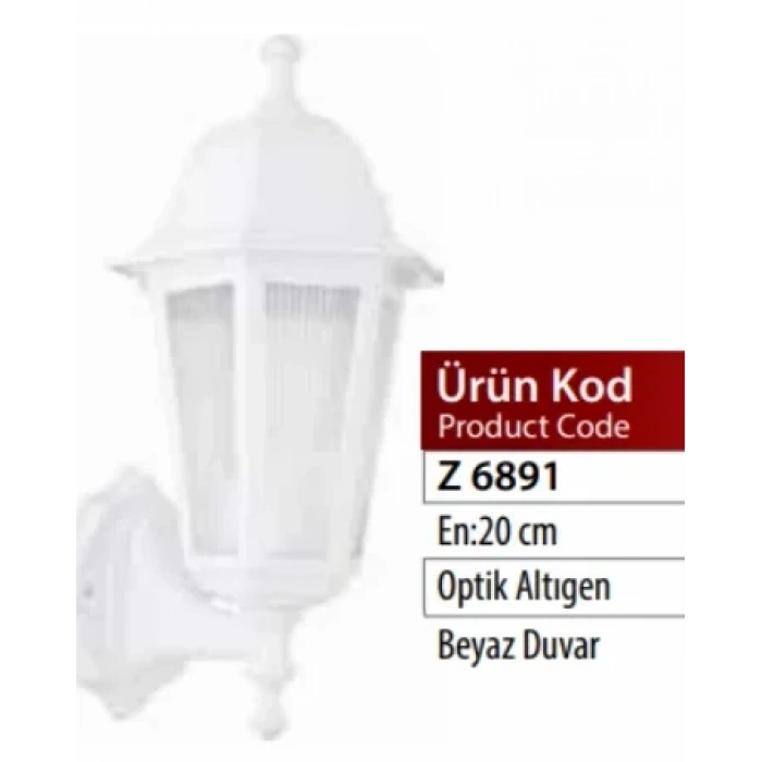 ZERPA ALTIGEN DUVAR APLİK BEYAZ