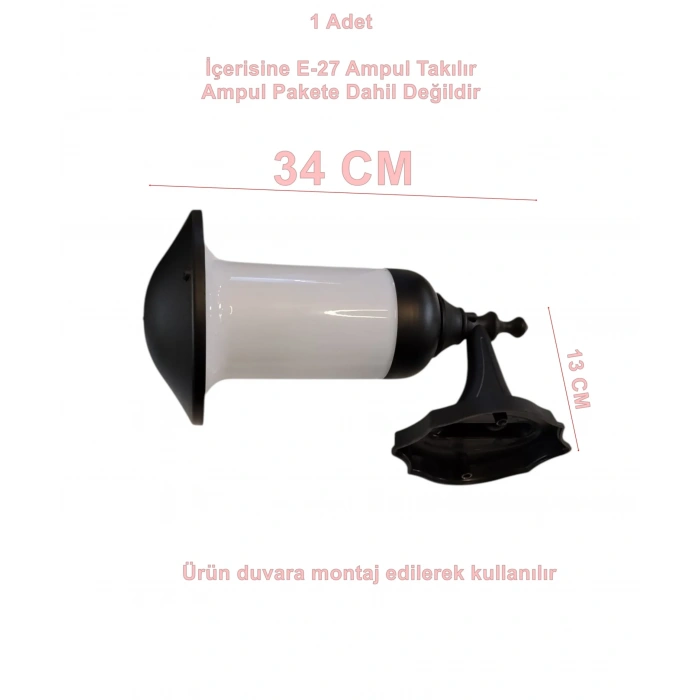 ZERPA MANTAR DUVAR APLİK SİYAH
