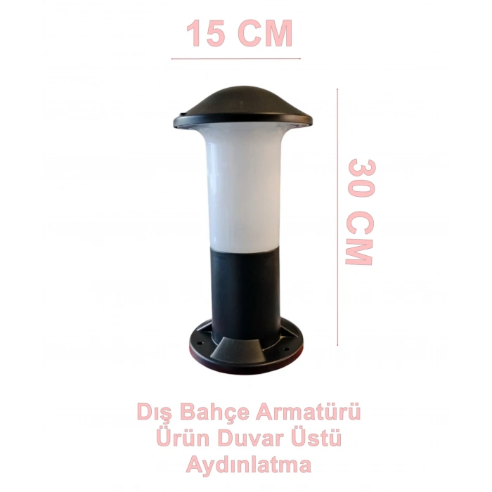 ZERPA Mantar Set Üstü Aplik BEYAZ Bahçe Armatür ABS Plastik E-27 Duylu IP45