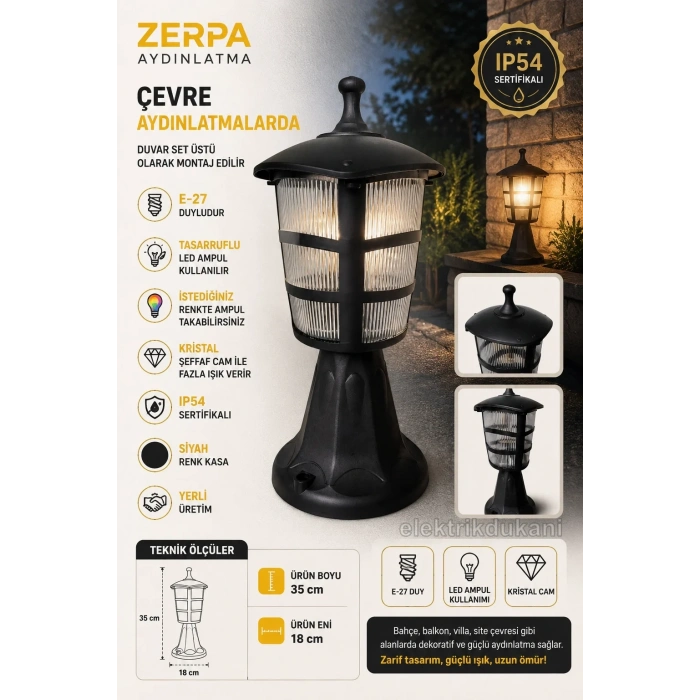 ZERPA ÜÇGEN SET ÜSTÜ ARMATÜR SİYAH