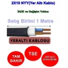 ALKAN 2x10mm Kablo Yer Altı Elektrik Kablosu SİYAH YVV (NYY) 0.6/1 kV