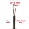 ALKAN 2x1.5mm TTR Elektrik Kablosu SİYAH (Çok Telli Esnek Kablo)