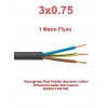 ALKAN 3x0.75mm TTR Elektrik Kablosu SİYAH (Çok Telli Esnek Kablo)