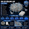 BONCUK İp 220v Süsleme Ledi 6 Modlu MAVİ 10mt Dış Mekan 100lü Süsleme Ledi IP55 Şeffaf Kablo