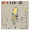 CATA 12v 3w Cop Ledli Kapsül Ampul G4 Duylu 3200K Günışığı (30w Işık Verir)