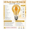 CATA 4w AMBER E-27 Rustik Led Ampul 2700k 320lm 4 Watt 220 Volt
