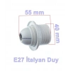 ÇETSAN İtalyan Duy E-27 Tam Diş BEYAZ Avize Duyu (Vidalı Kablo Bağlantısı)