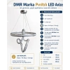 DMR 1 Toplu Pırıltı Bademli Sarkıt Led Avize KROM Geniş Şerit Kasa Üç Renk 6500k/4000k/3000k (Beyaz /Ilık Beyaz/Sarı (Günışığı))