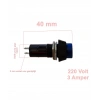 ENDER 12mm MAVİ Yuvarlak Kalıcı Çıt Çıt Buton Anahtar