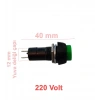 ENDER 12mm YEŞİL Yuvarlak Kalıcı Çıt Çıt Buton Anahtar