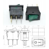 ENDER Işıklı YEŞİL Mini Anahtar 3 Ayaklı 10A 220v IP40 (19x17mm Derinlik 20mm Dikdörtgen)