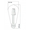 HEKA 6W RUSTİK LED AMPUL BEYAZ 6500K ŞEFFAF