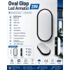 HOROZ Aydos 20w SİYAH Oval Glop Led Armatür 6400k IP65