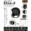 HOROZ Etna-4 4w Sarı Işık 3000k Star (Yıldız) Efektli Duvar Aplik Siyah Kasa 280lm 4 Watt 220 Volt IP54 (Günışığı)