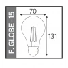 HOROZ Filament Globe-15 GÜNIŞIĞI 15w Rustik Led Ampul E-27 2700k 15 Watt 220 Volt