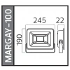 HOROZ Margay-100 100w BEYAZ Led Projektör SMD 6400k IP65 10.000lm (100 Watt 220 Volt)