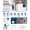 HOROZ POLO-S Radar Hareket Sensörü 800w (Micro Dalga RF Sensör Tipi) Açı 360 Derece Işık Süre ve Mesafe Ayarlı Sensör