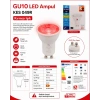 K2 7w KIRMIZI Gu10 Duylu Lensli Çanak Led Spot Ampul 630lm 7 Watt 220 Volt (Starter Duylu)