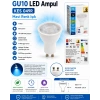 K2 7w MAVİ Gu10 Duylu Lensli Çanak Led Spot Ampul 630lm 7 Watt 220 Volt (Starter Duylu)