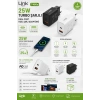 LİNKtech 25W USB + TYPE-C Çıkışlı Süper Turbo Hızlı Şarj Aleti (Yalnızca Adaptör Kablo Hariç Cep Telefon Şarj Aleti)