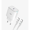 LİNKTECH Pd Type-C & Type-C Kablolu Şarj Aleti Set BEYAZ 25w Pd/Pd  3.0