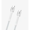 LİNKtech TYPE-C / TYPE-C 1m İp Örgülü Şarj Data Kablosu 60W 3A Siyah/Beyaz (USB-C / USB-C)