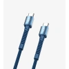 LİNKtech TYPE-C / TYPE-C 1m İp Örgülü Şarj Data Kablosu 60W 3A Siyah/Beyaz (USB-C / USB-C)