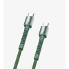 LİNKtech TYPE-C / TYPE-C 1m İp Örgülü Şarj Data Kablosu 60W 3A Siyah/Beyaz (USB-C / USB-C)