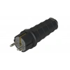 NEAD 1x16A Kauçuk Fiş Erkek Topraklı Siyah Düz Tip
