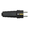 NEAD 1x16A Kauçuk Fiş Erkek Topraklı Siyah Düz Tip