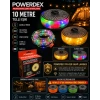 POWERDEX 10mt Şarjlı Telli Peri Ledli 8 Animasyonlu Günışığı ve RGB Renk Makaralı Süsleme Ledi Kamp Lambası