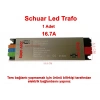 SCHUAR Süper Slim 12v 16.7A Şerit Led Trafosu 200w IP20  (Epox Dolgu Elektronik Devre 12 Volt 16.7 Amper 15mt ye Kadar Kullanım İçin Uygundur)