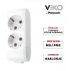 VİKO Multilet BEYAZ İkili Grup Priz Topraklı Klemensli (2li Kablosuz)