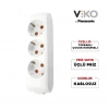VİKO Multilet BEYAZ Üçlü Grup Priz Topraklı Klemensli (3lü Kablosuz)