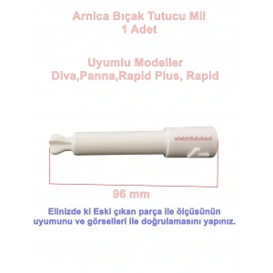 ARNİCA CH Hazne Kısa Bıçak Tutucu Mili BEYAZ (Rapid Panna Diva Orjinal Ürün)