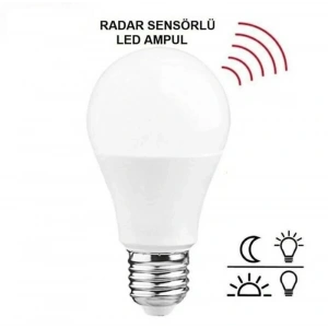 CATA 15w E-27 Radar Sensörlü Led Ampul BEYAZ Işık 6400k 1500lm 220 Volt