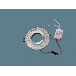 CATA İpek Dekoratif Cam Spot Yuvarlak Kristal Krom 3w Efektli 4000K GU10 (Duy Ampul Hariç)