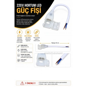 CATA Şerit Led Fişi Elektrik Enerji Alma Soketi 10 Çip 220v