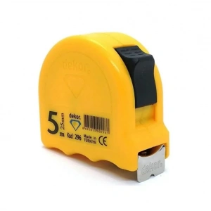 DEKOR 5mt Profesyonel Kaliteli Çelik Şerit Metre 25mm (5 Metrelik Şerit Metre)